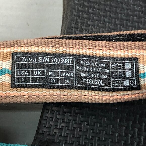 Teva Women's Size 9 Original Universal Cactus Brown Blue Yellow Sandals FAIR - Picture 13 of 13